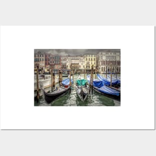 Rainy day on The Grand Canal in Venice Posters and Art